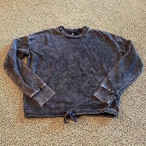 Fix Black & Gray Tie Front Long Sleeved Shirt Size Small in EUC